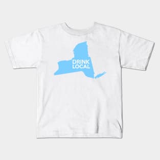 New York Drink Local NY NYC Blue Kids T-Shirt